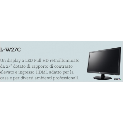Monitor LED 27\" FullHD 1920x1080 LED