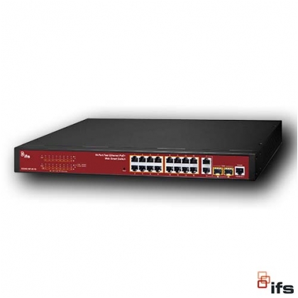 Switch 16 port PoE 240W+ FastEth+ 2 SFP