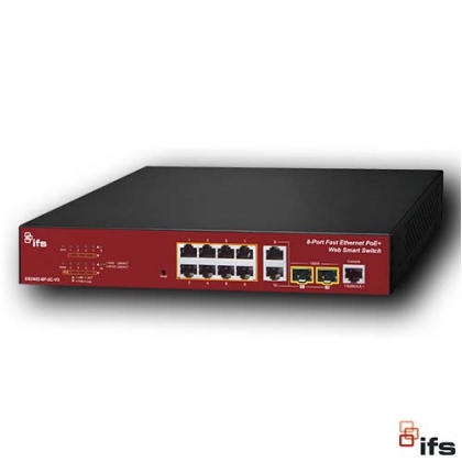 Switch 8 port PoE 125W+ FastEth+ 2 SFP