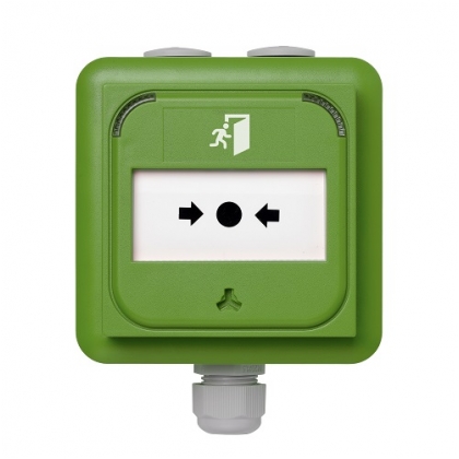 Avvisatore manuale reset verde IP67