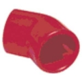Curva 45° in ABS rosso per tubi dia. interno 25 mm.