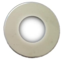 Rondella in policarbonato ABS bicolore bianco/argento per INDIC-INC.